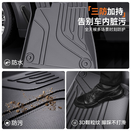 Yusenyi Geely Galaxy L7 Foot Pad Dediziert 2024 Neues Galaxy L7 Vollkira-Dekoration Upgrade TPE Teppichmatte Paket 2 Upgrade Anti-Schlupf-Kornmuster + schwarzer Schnee Ni Galaxy L723-24 Model Modell