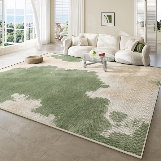
Yunyunmao carpet living room new high-end green tea table mat with no washing and erasable linen floor mat bedroom Mo-15911 1cm*1cm 140cmx200cm [double-sided anti-slip]