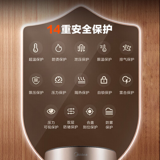 美的（Midea）提鲜电压力锅5升家用3-4-6人双胆电高压锅多功能电饭煲高压电饭锅电炖锅全自动智能预约饭煲配蒸笼 5L 【双胆上蒸下煮】MY-YL50M3-751