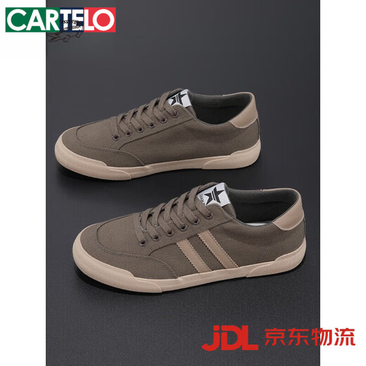 
Katile Crocodile 2025 breathable men's canvas shoes versatile trendy lace-up shoes summer low top flat men's shoes soft sole casual shoes [same style in the mall] brick red 24147M 42