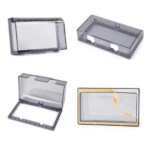 Socket waterproof cover socket protective cover bathroom socket waterproof box bathroom switch splash-proof box self-adhesive protective cover double black see-through 1 piece