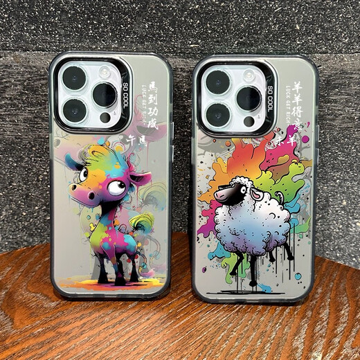 Freshly available Apple 15 promax mobile phone case new iPhone 14 high-end sense 13pro zodiac signs 12 New Year 1 IMD-texture black-TDL dragon energy sky A13795 iPhone 15
