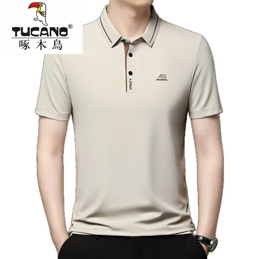 Camiseta de manga corta de lujo de Light Light Light de lujo de la altura de la sola de la manga de carpintero de la camiseta del polo delgado de la altura del padre 16821/Beep White M 16580-100Jin [Jin equivale a 0.5 kg]