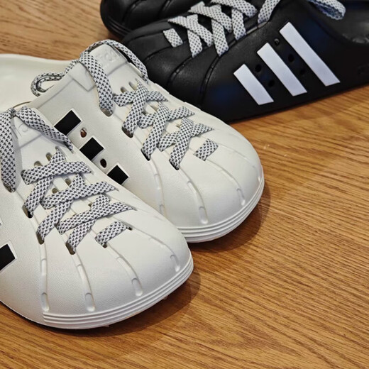 阿迪达斯 （adidas）ADILETTE CLOG 白色 洞洞运动休闲拖鞋 JH9849 JH9848黑色 43 支持鉴定