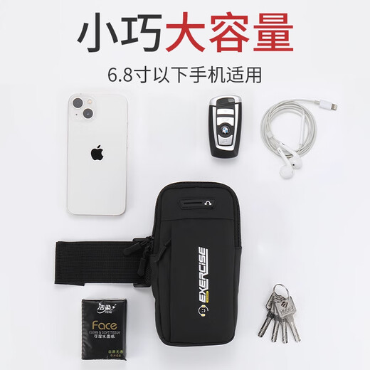 JCZS German new running mobile phone arm bag, special arm fitness equipment for men and women, light and thin sports mobile phone arm sleeve, starlight color 6.8 inches, light and breathable