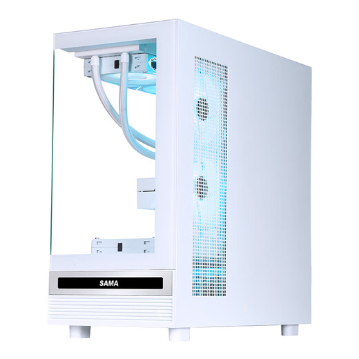 SAMA Jinghong white ATX sea view gaming computer main case 270 panoramic/double-sided glass/support 360 water cooling/9 fan positions/427mm long graphics card/U2+U3