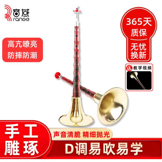 
Range (RANGE) D tune suona imitating red sandalwood gold bowl beginner practice playing high-end adult suona instruments