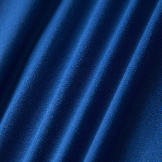 Late White New Product Klein Blue 100% Cotton Shirt Women's 2025 Autumn Commuting Style Mid-Sleeve Top Dark Blue S