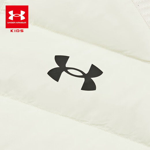 UNDER ARMOUR安德玛童装男女童立领百搭运动风轻薄羽绒服中性大童保暖短款外套 奶油白 170