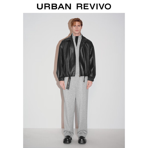 UR star same style 2025 winter new men's retro super loose jacket UMF150068 black S (XS-S)