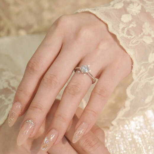 KUXAD color moissanite 18K gold 1 carat psychic diamond ring sterling silver platinum couple ring PT950 proposal wedding ring No. 20 luxury model thickened platinum 2 carat D color moissanite