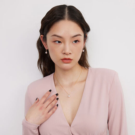 18k gold princess natural seawater single pearl pendant perfect round akoya pearl necklace 2 18k-gold freshwater pearl 9-9 points 5mm