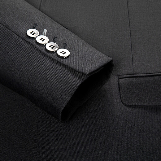 Qipai Easy Wear Men's Suit Spring and Summer Business Formal Antistatic Blended Suit Two-piece Set 1JC705 Dark Gray 48 A