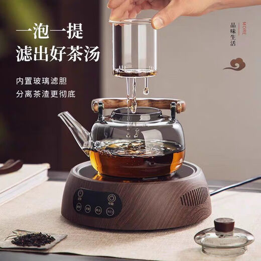 Meikejie glass teapot high temperature resistant thickened tea boiler electric ceramic stove household lifting kettle for boiling water and making tea kettle 2025 new model Muhe lifting kettle - 1L