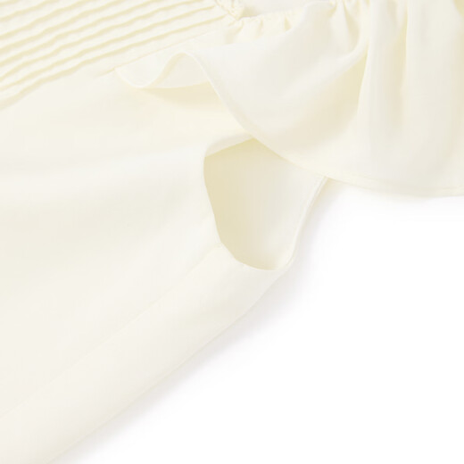 ELLE KIDS children's clothing lotus leaf small flying sleeve shirt girls summer new French resort style Lyocell shirt beige 165 (M)