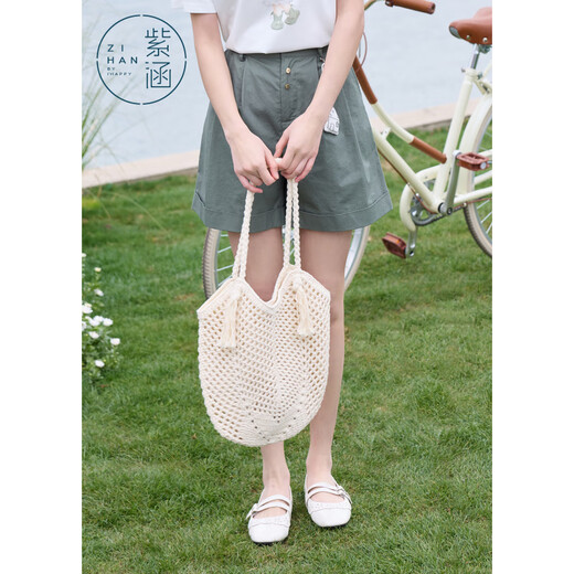 Zihan (ZIHAN) Zihan wide-leg casual shorts for women in summer 2025 new Japanese simple loose high waist slimming straight pants pine dark green XL