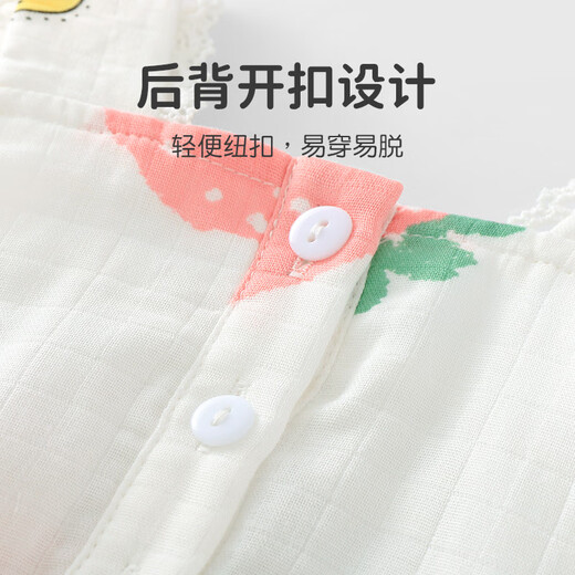 Youqi baby bassming été fine bébé fille 2025 Nouveau pantalon de combinaison décontractée pour enfants mignon et mignon fête fruit 90