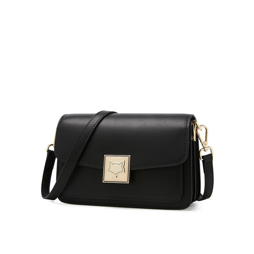 Golden Fox (Foxer) 2025 Nouveau cadeau de luxe Luxury Retro Tofu Small carré Sac pour femmes Single Band Crossbody Bag Gift For Girlfriend Black