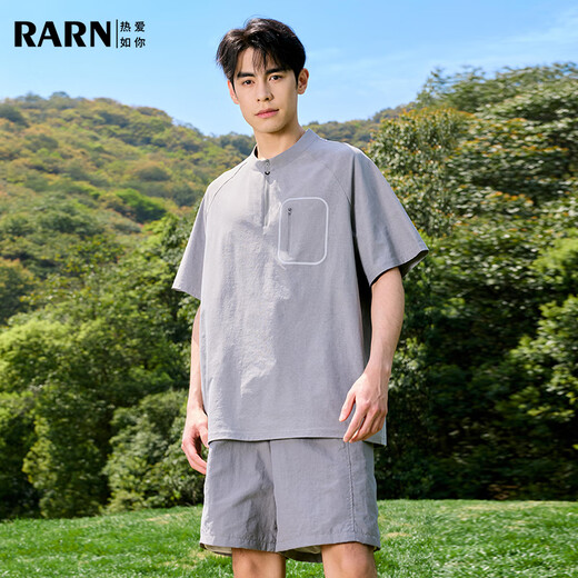 RA&RN夏季新款运动反光透气潮流宽松休闲男女同款速干套装