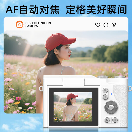 Banxi CCD-камера Flip Screen Digital Camera Student Campus Campus Студенческая вечеринка селфи камера начального уровня для фотографии для фотографии специальные девочки подарка на день рождения для девочек Moonlight White [68 миллионов пикселей 丨 2k видео] 32 ГБ [может снять около 4000 фотографий]