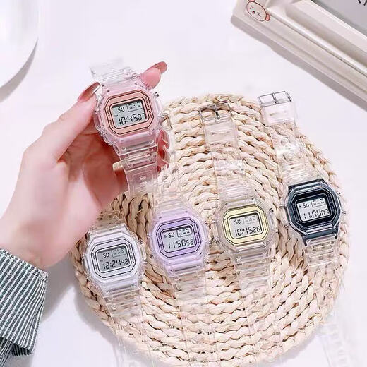 Smart watch LED electronic watch student sports outdoor watch digital multi-function waterproof transparent gold watch