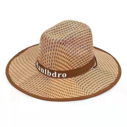 Sommersonne Hut Outdoor Fischer westlich Grasland Sonnenschutz Sonnenschild Fischertourismus Männer und Frauen Cowboy Strohhut Flat Edge Wein rot