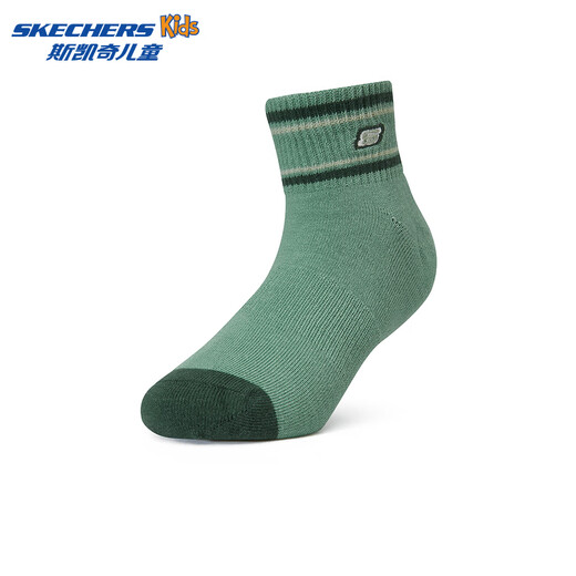 Skechers Skechers boys and girls fashionable casual unisex socks breathable and comfortable knitted short socks P224K011 wheat field yellow/mint candy green/03WB one size 130