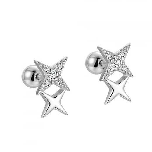 DL 1998 Fat Donglai same style platinum earrings PT950 platinum diamond earrings for women new 2025 platinum earrings for ear piercing platinum four-pointed star earrings