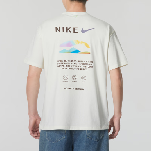 耐克（NIKE）男夏季印花宽松落肩纯棉短袖T恤HF6172 HF6172-133 纯棉  M /120-130斤/170