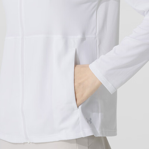 安德玛（UNDERARMOUR）女装 夏季新款运动服户外训练跑步健身夹克轻便透气休闲立领外套 1385289-100 L