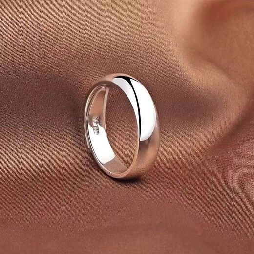 BZK9999 sterling silver glossy ring for men and women, living mouth, simple and elegant, pure silver gift, Qiushui Yiren, looks like a fairy - fine glossy surface, 5.980g, limited time sale, first come first served