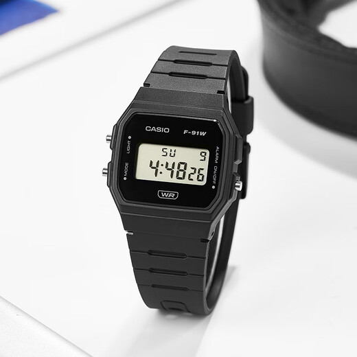 Casio casiof91w watch men and women retro small square black watch student watch F-91W-1 Christmas gift