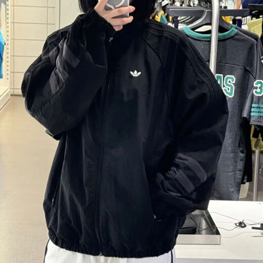 阿迪达斯（adidas）运动套装女装25春夏款防风梭织立领夹克外套透气宽松束脚裤2件套 JD6385+DY8698/偏修身 XS