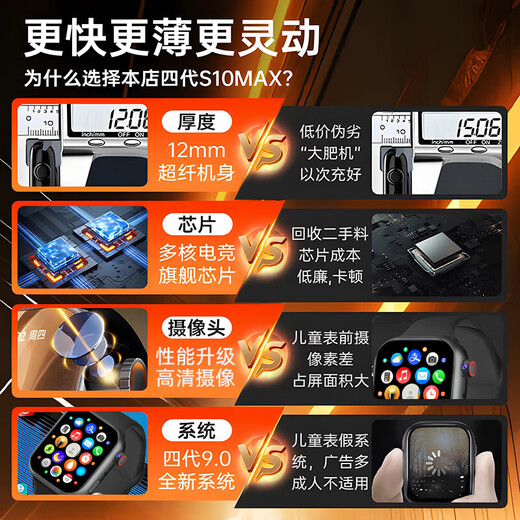 Palmhang Huaqiangbei S10 Génération Ultra5 Génération haut de gamme Version cellulaire Plug-in Plug-In 5G Réseau complet Smart Phone Watch Iwatch High-Definition Lingdong Island Sports Primary School Junior School Adult Universal