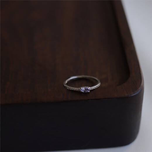 CIBO's new ultra-fine gem ring, stunning blue-purple tanzanite niche design, light luxury, 925 silver, 520 gift for women, minimalist style, adjustable opening