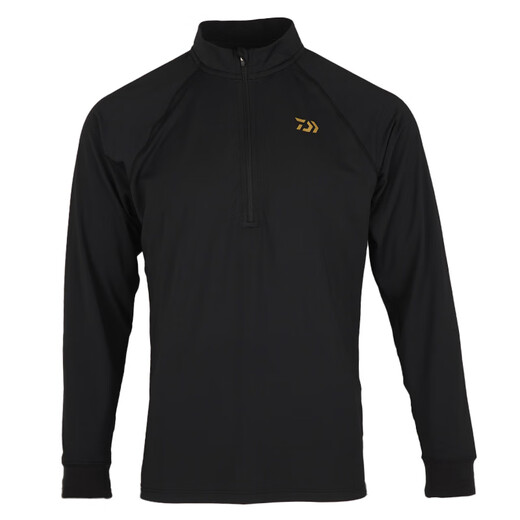 DAIWA 25 Autumn and Winter DE-6225CS fleece long-sleeved shirt with stand-up collar and pullover top with bottom fishing clothing, black XL