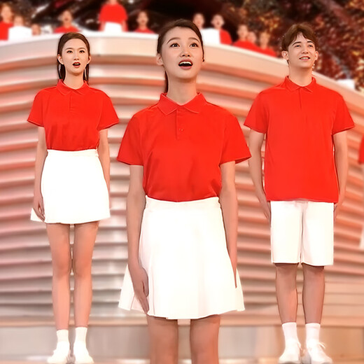今诩啦啦操服装大学高质量学生团体表演运动会开幕式方阵班服大合唱拉 841(备注颜色)上衣+中裤+白袜子 L