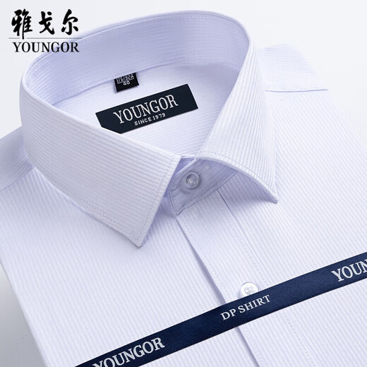 Yager Herren Kurzarm Shirt Business Casual Pure Cotton No Bügel professionelle Tragen mittleren und älteren High-End-Anti-Falten-Zoll-Zoll-Kleidung Dünn DP#6623 S 165/84A38 Größe 160-1651