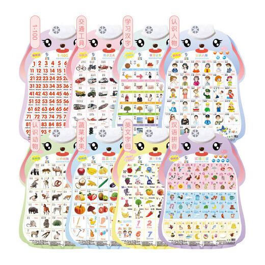 
Children's early childhood education audio poster baby cognition and reading pictures and learning pinyin English letter learning card learning machine cloth book to understand animals