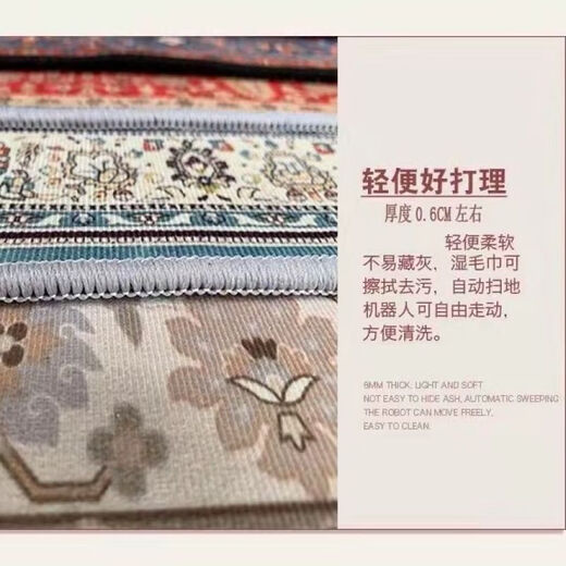 Alfombra nueva sala de estar de alfombra china mesa de café simple dormitorio de sofá dormitorio lleno de manta de noche almohadilla de alfombra doméstica QYBR-13799 100cm*160cm (Fleece)