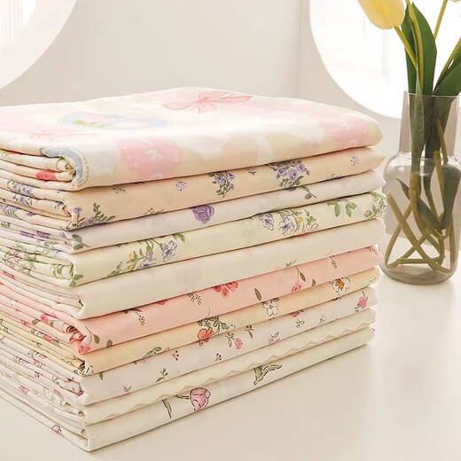 Yonghuan 2.35 wide pure cotton fabric bedding fabric A baby cotton twill cotton quilt cover bed sheet cotton cloth 659 picture front flower 1 meter price multi-photo cut
