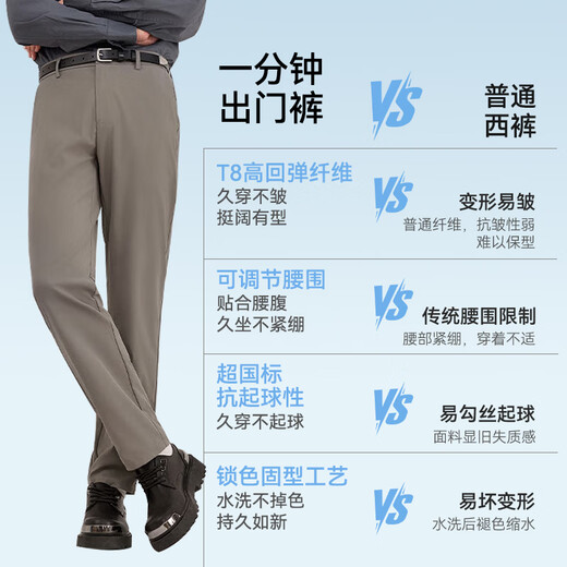 JD.com Pantalones casuales para pantalones de trabajo de negocios para hombres Pantalones de verano y a prueba de calles Pantalones de verano Negro 2xl
