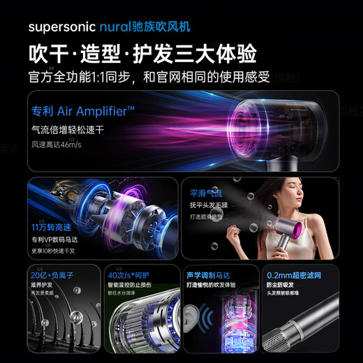 DIKTT Germany Hair Dryer Home Silent Negative Ions High Power Does Not Hurt Electricity Hair Dryer Girls Special Household Genuine Does Not Hurt Hair Silent Second Dry Hair Care Hair Dryer Laifen Space Gray Single Air Nozzle 3 Billion Negative Ions Valentine's Day Gift for Your Target