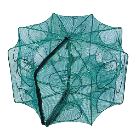 Green 16-hole fish cage set fishing net floor net fish cage fishing shrimp cage loach eel lobster fish net folding river shrimp cage