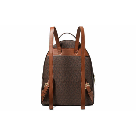 迈克.科尔斯（MICHAEL KORS）MK经典老花金色字母标识双肩包女款棕色中号 基础装(包+防尘袋)