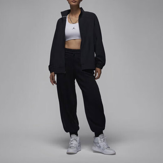 NIKE耐克春季女款夹克时尚简约舒适透气外套户外健身训练立领运动服 FN5144-010/黑 S
