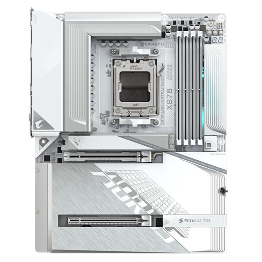 技嘉（GIGABYTE）AMD X870 AORUS超级雕/小雕/冰雕支持AMD9000系列 AM5处理器锐龙 9900X 9950X台式机电脑主板 背插X870 AORUS STEALTH ICE