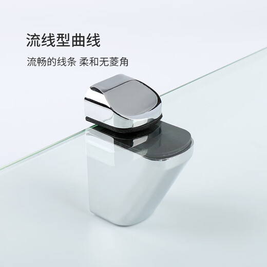 日曌可调节玻璃夹子固定夹鱼嘴夹卡子卡扣F夹隔板层板夹托架五金配件 K826-拉丝