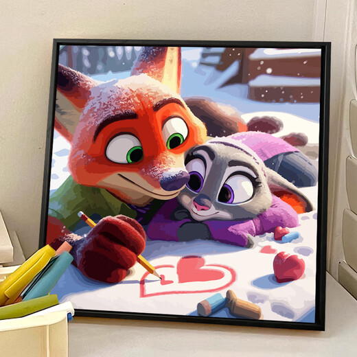 
Cute cartoon Crazy Zoo City Digital Oil Painting Diy Coloring Painting Hand-painted Unzipped Decoration Children's Oil Painting SJ13556 20*20cm Tightened Thickened Solid Wood Inner Frame Highlighted Pigment + Oil Canvas +