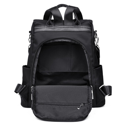 Neue Mode und vielseitige koreanische Stil Trendy Rucksack Anti-Diebstahl Schoolbag Damenbeutel Einfacher Schulbag Großkapazität Mama-Tasche Schwarz kleiner Größe